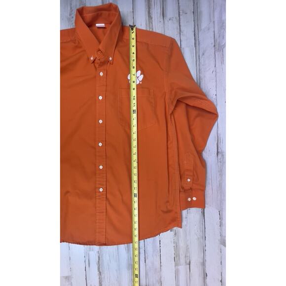 Clemson Tigers Mens Shirt Large Long Sleeve Orange Button Down - Picture 9 of 9